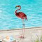 Set of 2 35.25"H Metal Standing Flamingo Garden Statue with Stakes (KD)Metal Thickness: 0.35mm